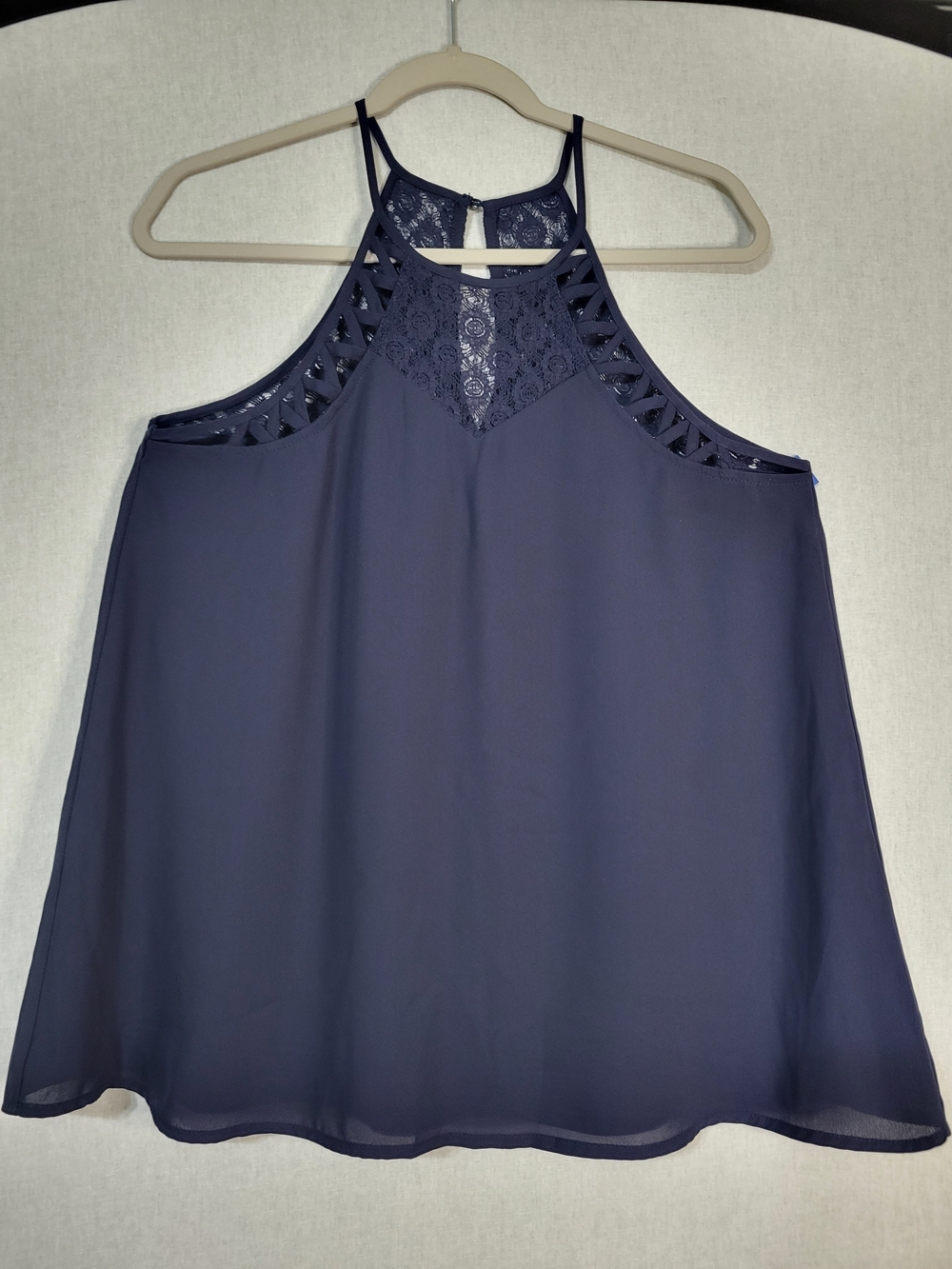 Doe & Rae Navy Lace Halter Camisole
